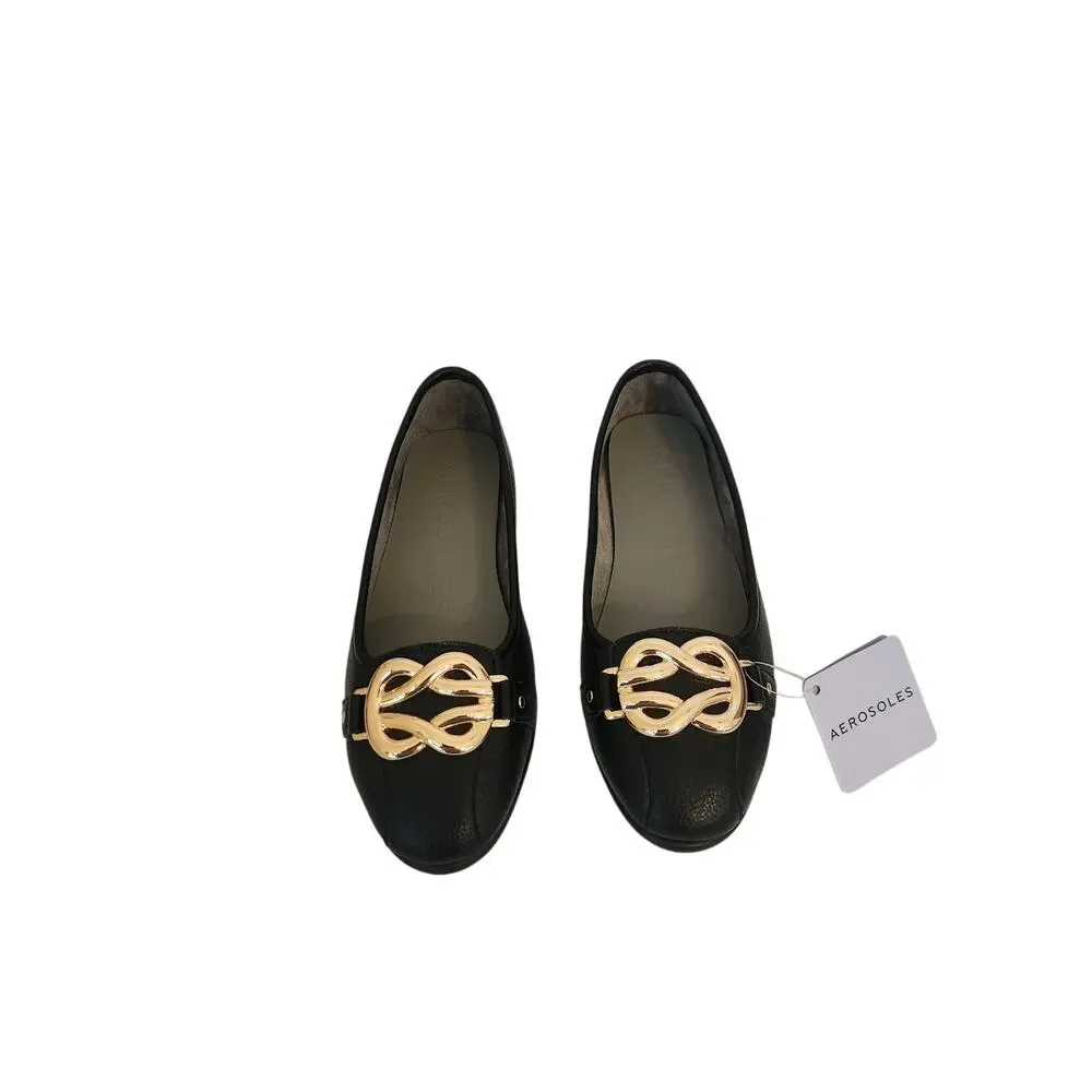 New Aerosoles Big Bet Flats Memory Foam Black 7M